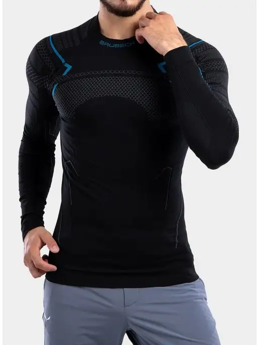 Brubeck Термобелье лонгслив Thermo Nilit Heat спортивный зимний, голубой, фото 3