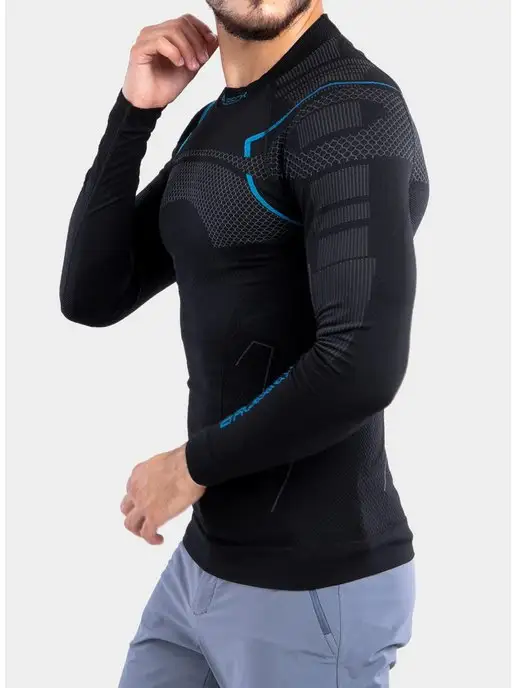 Brubeck Термобелье лонгслив Thermo Nilit Heat спортивный зимний, голубой, фото 4