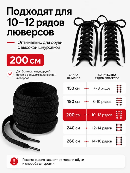 abnormal Шнурки 200 см плоские для обуви черные, черный, фото 3