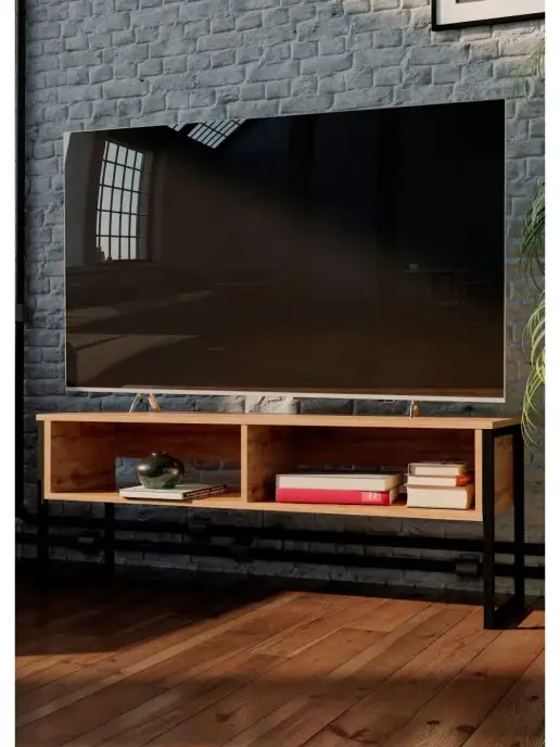 WOODSTEEL Тумба под телевизор 45х118х35 см.Дуб Крафт Золотой, 45x118x35 см, фото 3