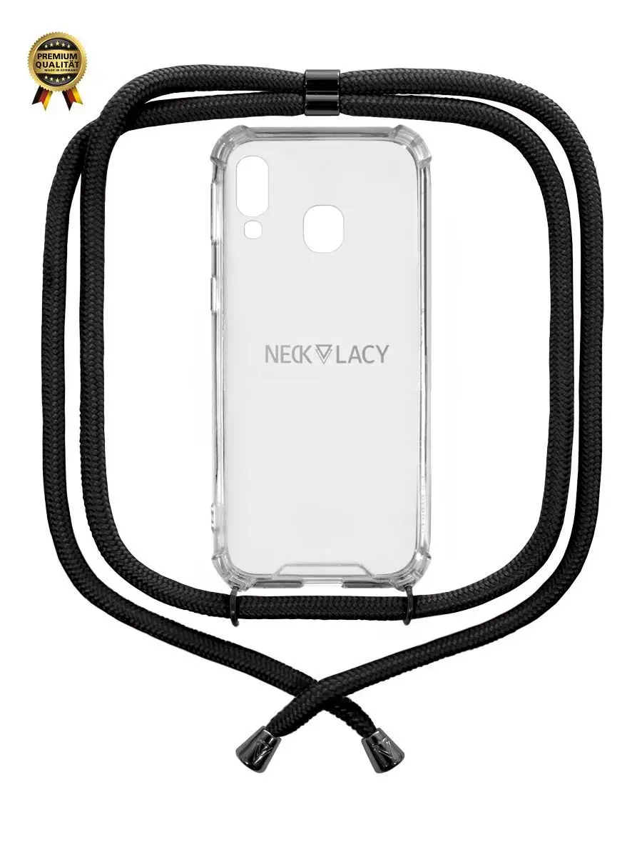 Чехол для телефона/для Самсунг Galaxy A40(2019) All Black на шнурке  NECKLACY 23406671 купить за 720 ₽ в интернет-магазине Wildberries