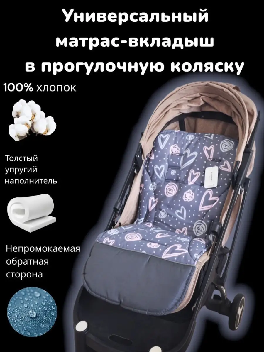 Матрасик в прогулочную коляску универсальный Kapsula Kids 23431877 купить  за 957 ₽ в интернет-магазине Wildberries