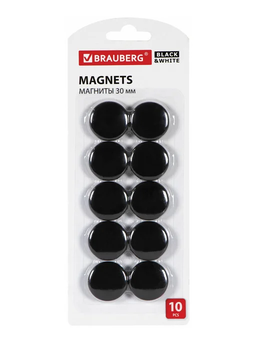 Brauberg Набор магнитов для доски для холодильника 30 мм 10 штук, 10 шт, фото 5