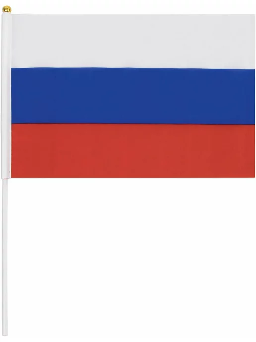 STAFF Флаг России ручной 20х30 см, без герба, с флагштоком, 20x30 см, фото 4