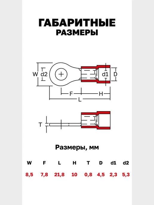 EKF Наконечник кольцевой изолированный НКИ 2.5-5 (50шт), 50 шт, фото 5