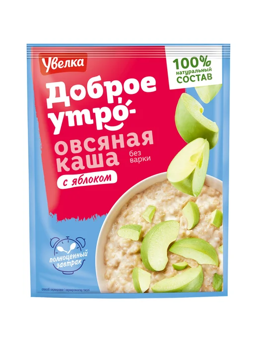 Увелка Каша овсяная с яблоком шоубокс 20 саше по 40 г, 40 г, фото 3