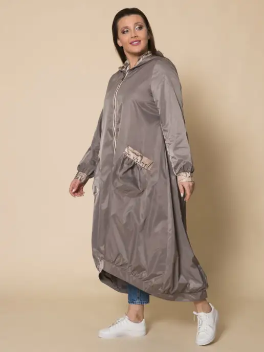 NextApparel Дизайнерский плащ легкий, бежевый, фото 3