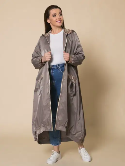 NextApparel Дизайнерский плащ легкий, бежевый, фото 4