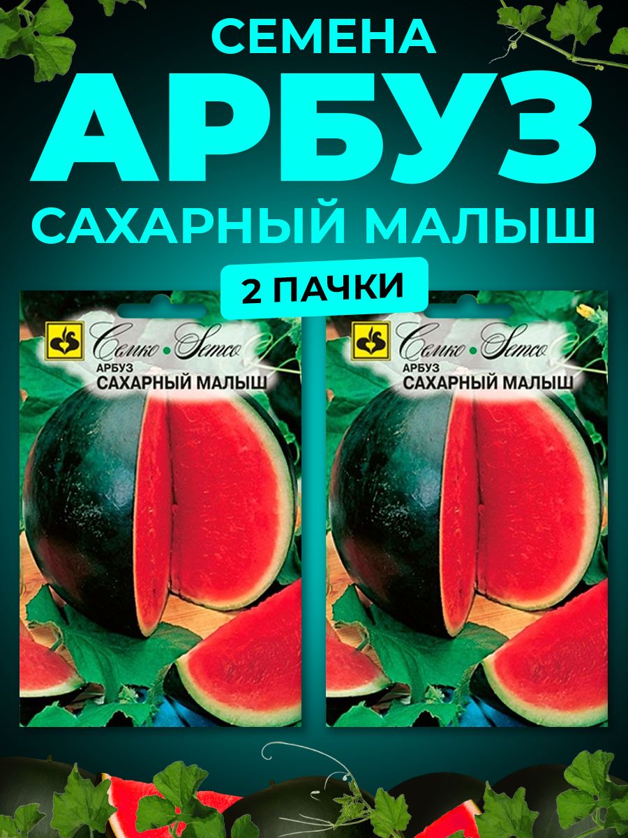 Семена Арбуза СахарныйМалыш скороспелый сочный Семко 23782422 купить за 278  ₽ в интернет-магазине Wildberries