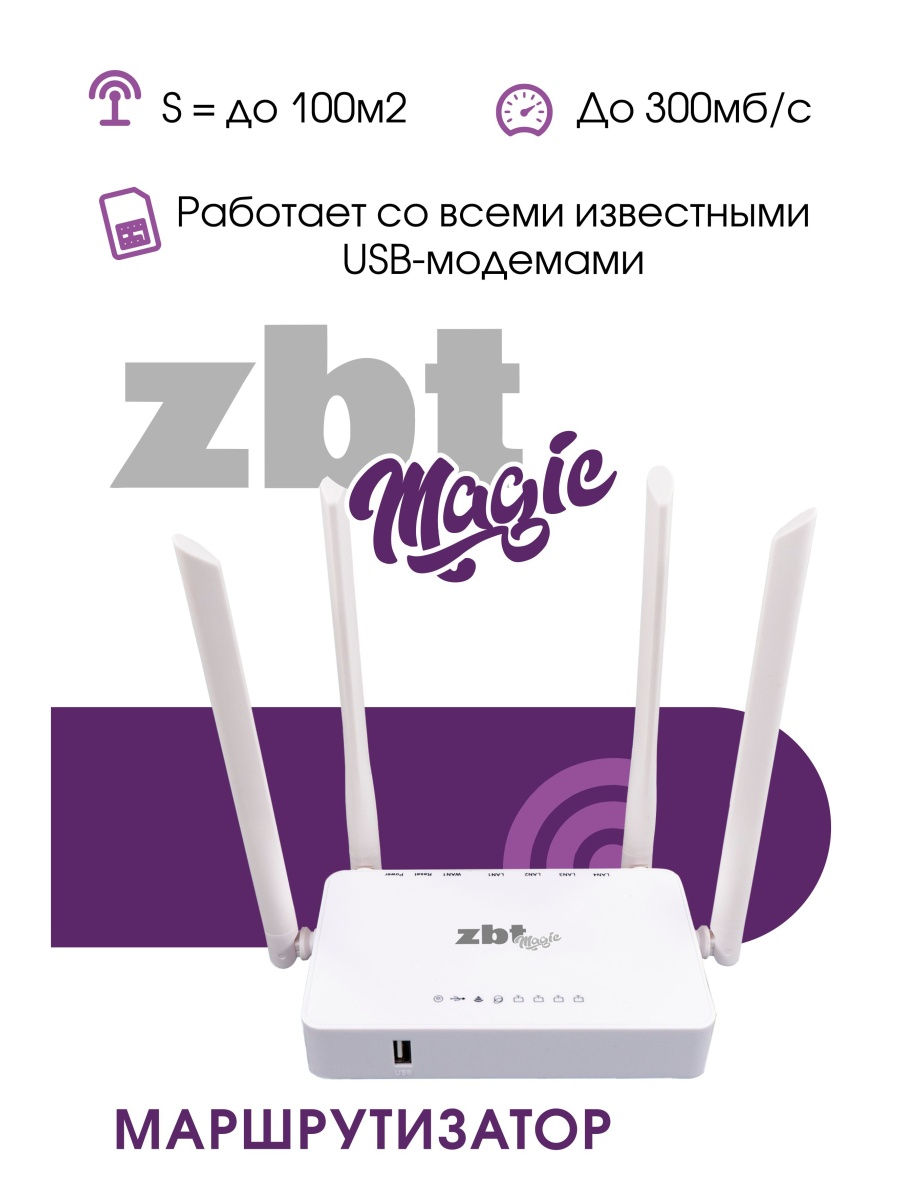 Роутер wifi 4g для модема вай фай роутеры wi fi ZBT Magic 23798465 купить  за 1 342 ₽ в интернет-магазине Wildberries