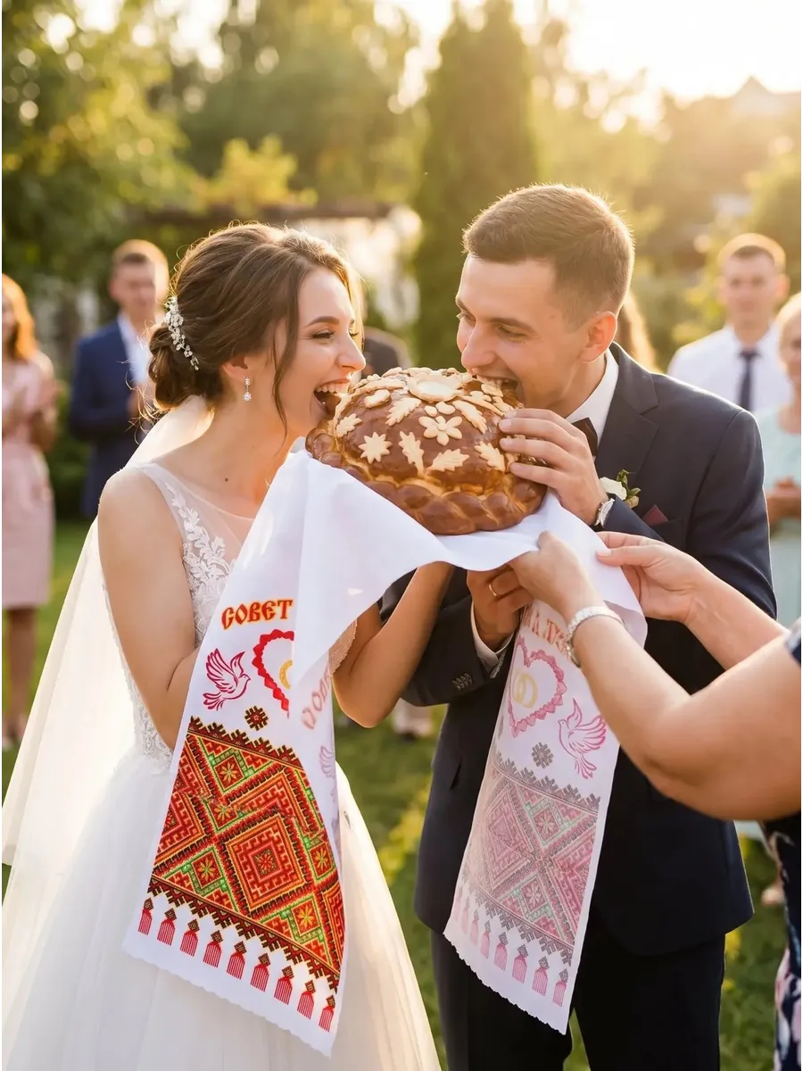Рушник свадебный, рушник для каравая сувенирный