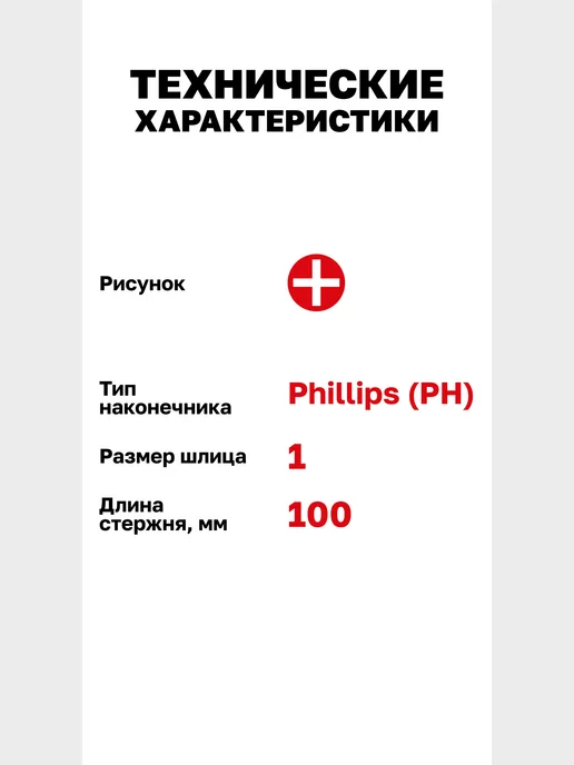 EKF Отвертка крестовая PH1x100 мм Маster, 1x100 мм, фото 3