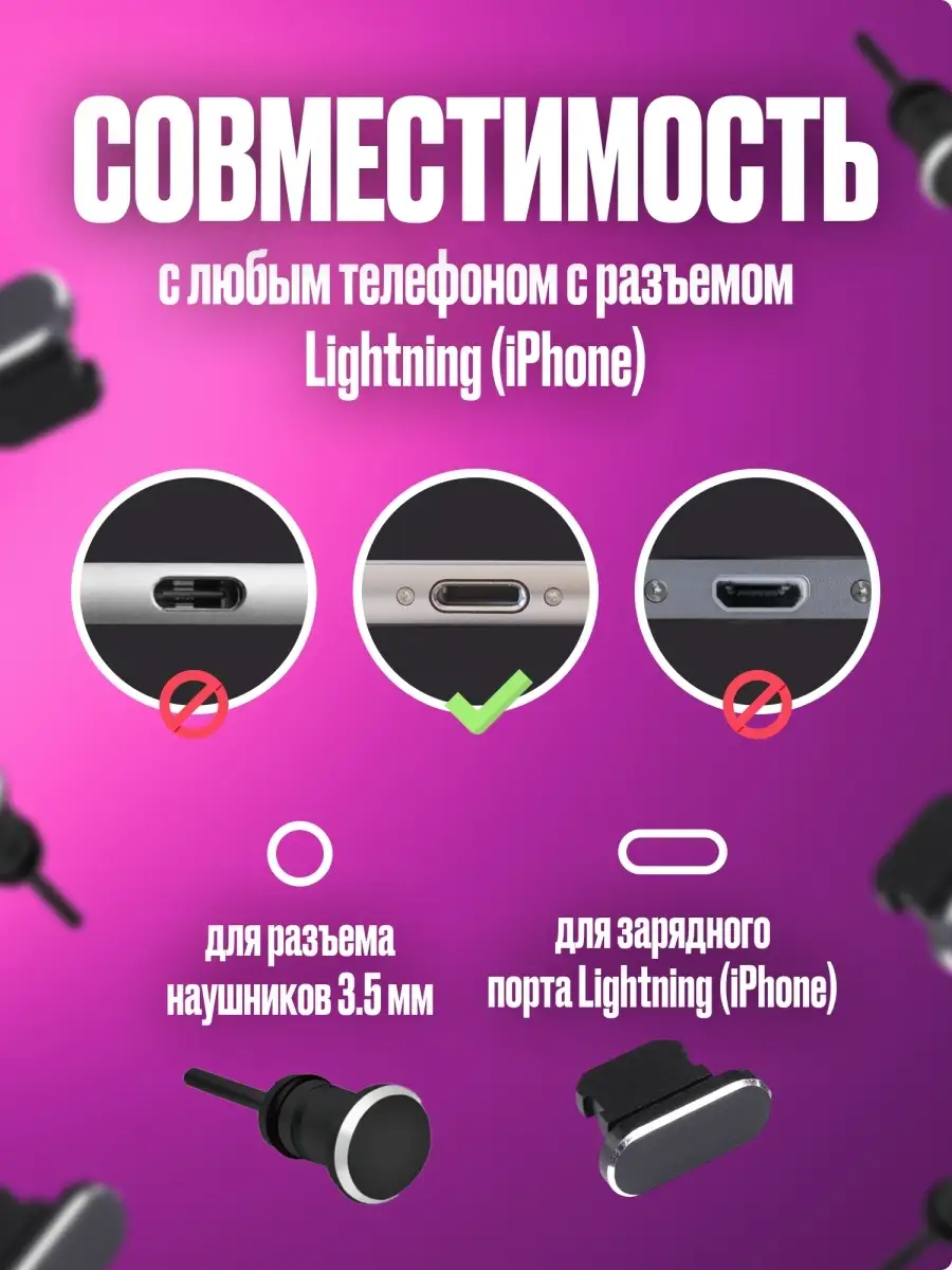 Заглушка для iPhone и 3.5 мм. Заглушки.Phone 24007620 купить за 190 ₽ в  интернет-магазине Wildberries