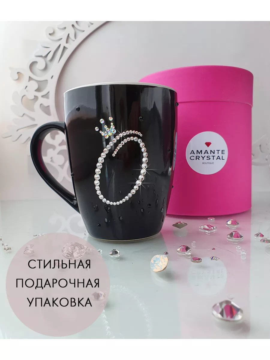 Кружка инкрустированная стразами Swarovski Amante crystal 24404621 купить  за 2 910 ₽ в интернет-магазине Wildberries