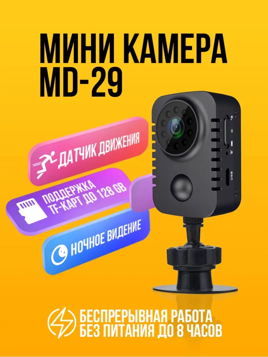 Мини камера для видеонаблюдения MD29-B (Черный) Lemon Tree 24452902 купить  в интернет-магазине Wildberries