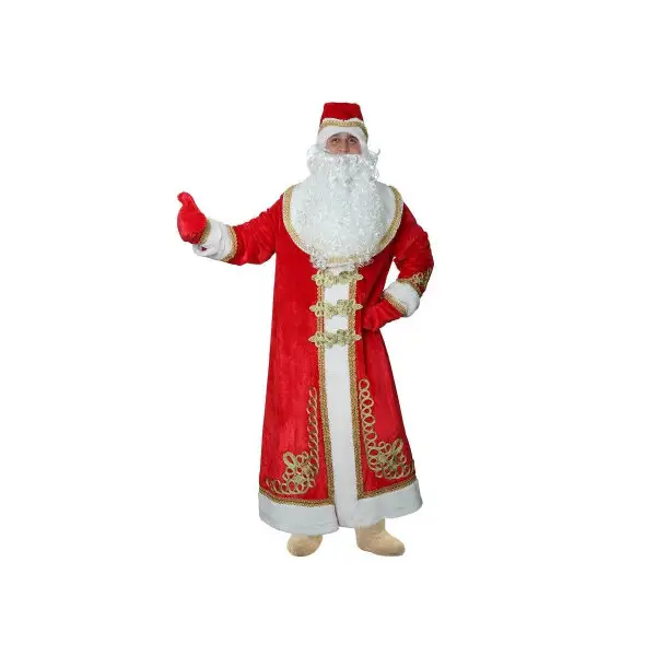 Карнавальный костюм Дед Мороз с золотым декором