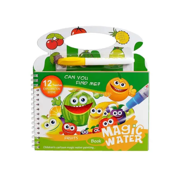 Книжка для рисования водой "Фрукты", с маркером