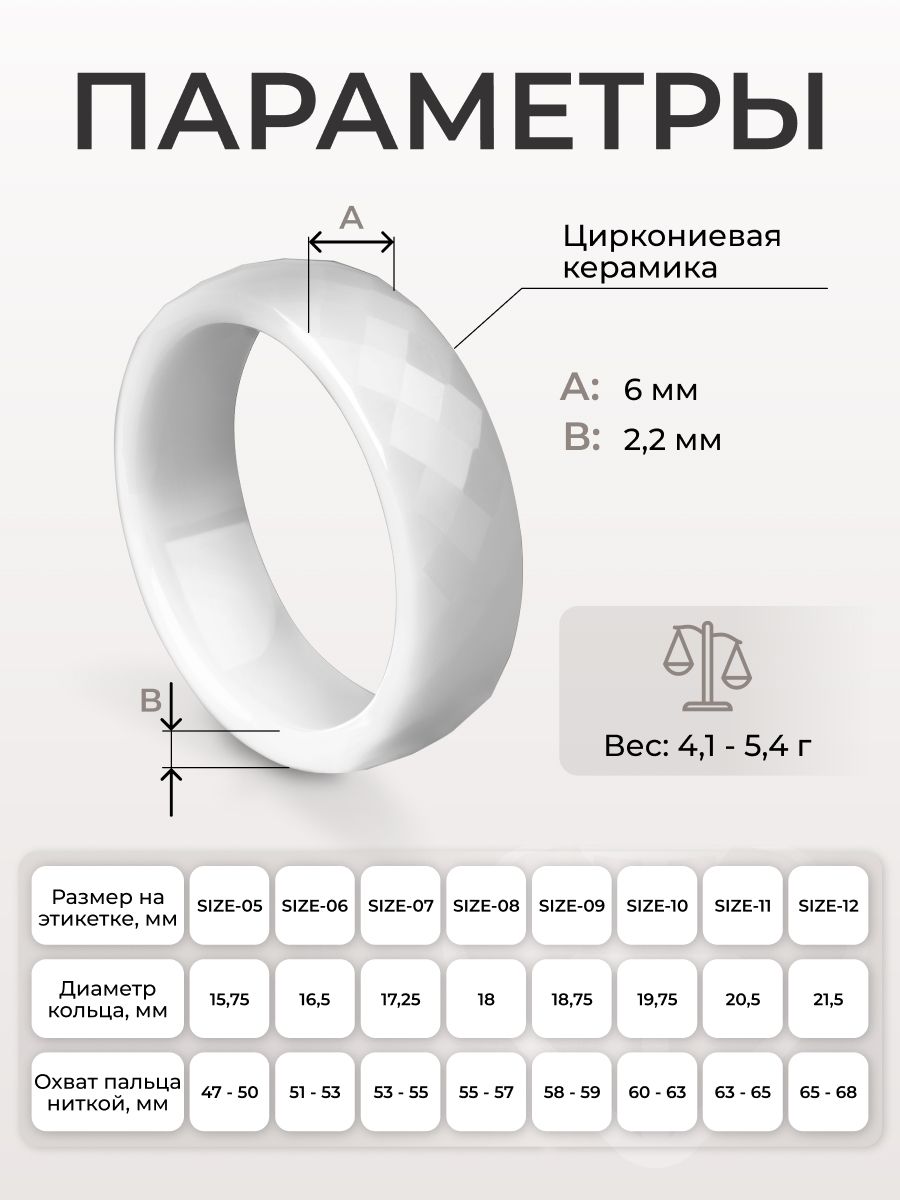 Керамическое кольцо парное Твой Тренд 24714353 купить за 452 ₽ в  интернет-магазине Wildberries