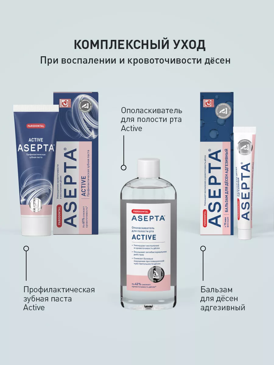 Бальзам для десен адгезивный от кровоточивости ASEPTA, 10 г АСЕПТА 24716554  купить за 414 ₽ в интернет-магазине Wildberries