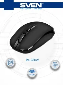 Мышь беспроводная RX-260W 2,4GHz 3+1кл. 800/1200/1600DPI Sven 24763043 купить за 382 ₽ в интернет-магазине Wildberries