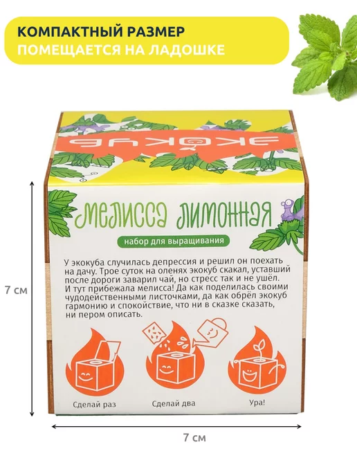 magicme Набор для выращивания Экокуб Мелисса Лимонная, вариант, фото 2