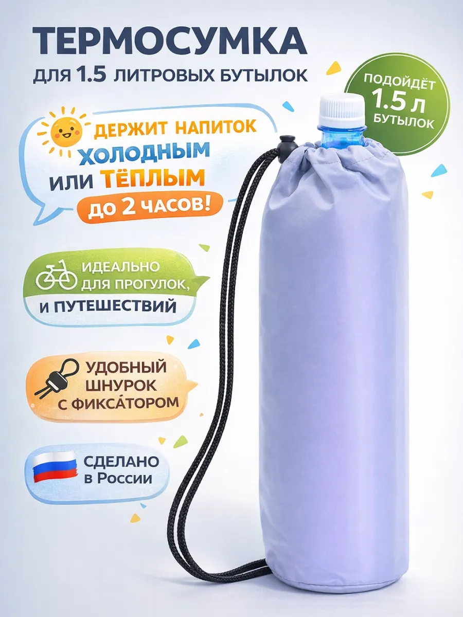 Термосумка для полторашек и бутылок с водой , 1.5 л