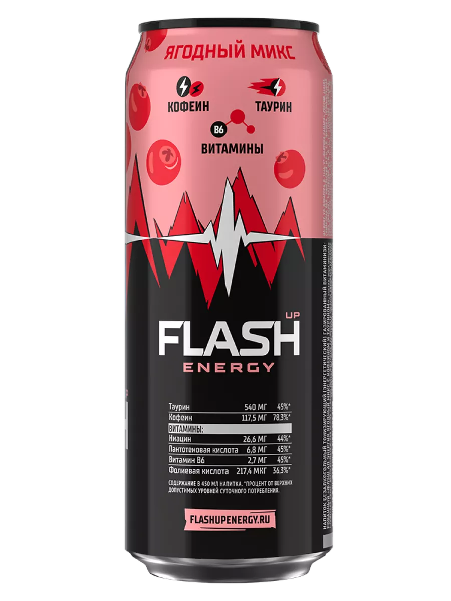 Flash Up Energy Ягодный микс, энергетик, 24 банки х 0,45 л Flash Up  24825383 купить за 1 632 ₽ в интернет-магазине Wildberries