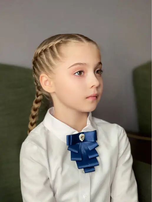 Zosena accessories Галстук-бант школьный "Кюри", синий, фото 4