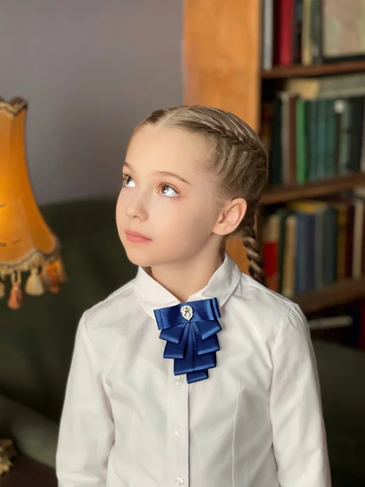 Zosena accessories Галстук-бант школьный "Кюри", синий, фото 5
