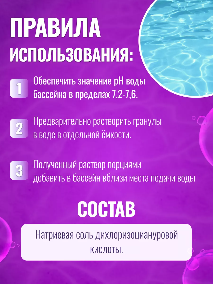 Быстрый хлор в гранулах 5 кг - химия для бассейнов Aqualeon 25526541 купить  в интернет-магазине Wildberries