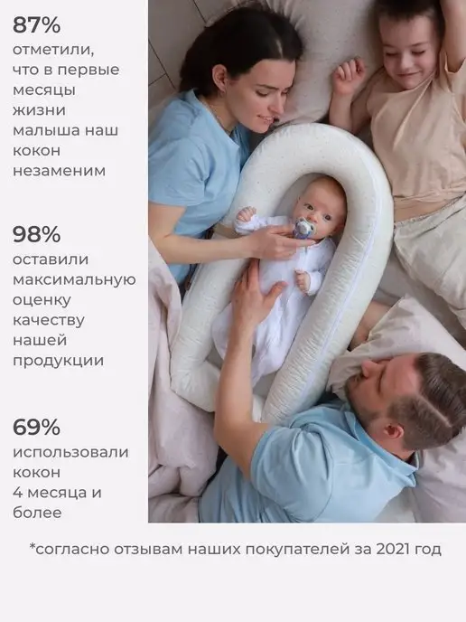 Dr.Hygge Кокон гнездышко для новорожденного, белый, фото 7