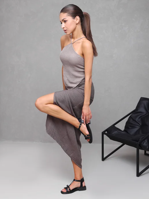 Guard-shoes Босоножки натуральная кода, сандалии низкие, черный, фото 6