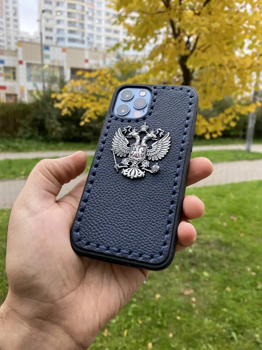 Кожаный чехол на iPhone 12 / 12Pro с гербом России GRSKIN 25550592 купить  за 696 ₽ в интернет-магазине Wildberries