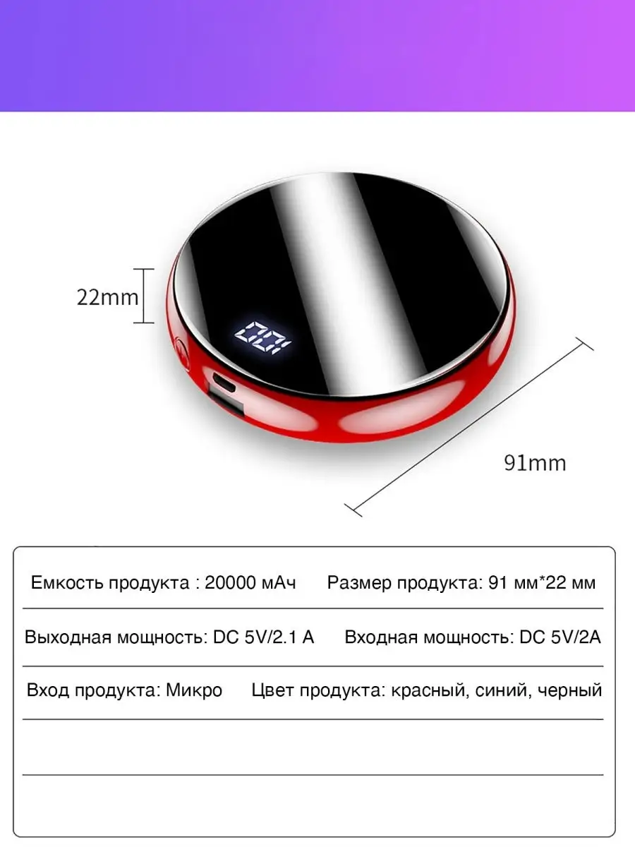 power bank пауэрбанк внешний аккумулятор 20000, зарядное устройство телефона,  зарядка для смартфона 2U 25579106 купить в интернет-магазине Wildberries