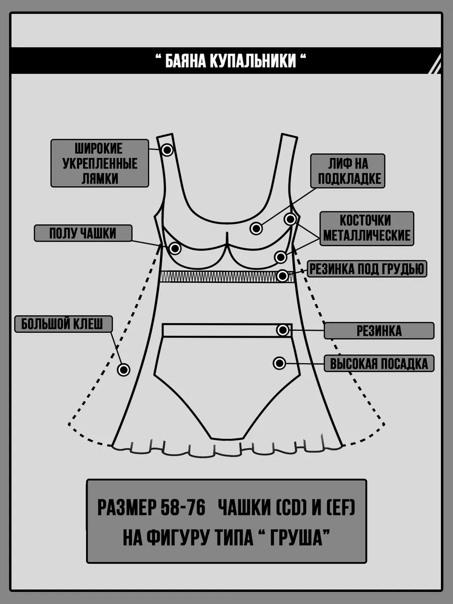 БаяНа Купальник большие размеры раздельный