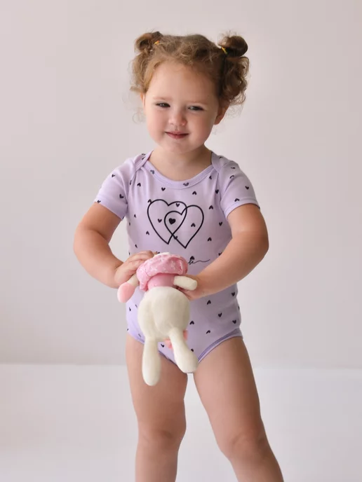 Mami-kids Боди для новорожденных малышей девочек с коротким рукавом, фиолетовый, фото 4