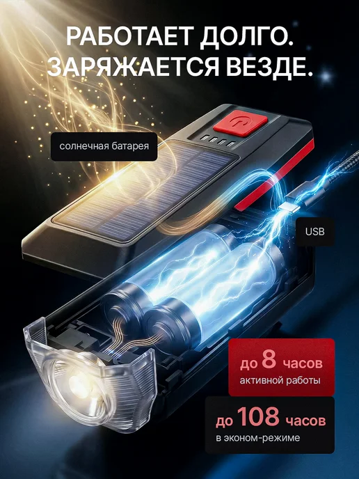 Sale & Sale Фонарик на велосипед, красный, фото 5