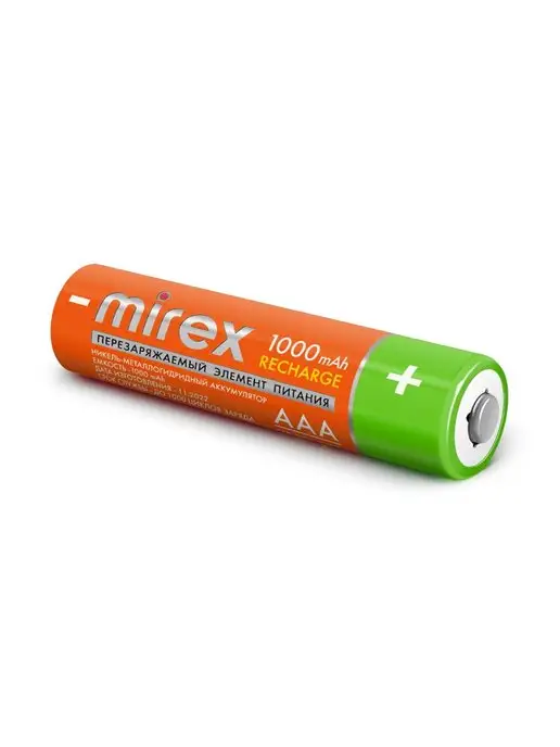 Mirex Аккумуляторные батарейки ААА мизинчиковые 1000 mAh 2 штуки, 1000 мАч, фото 6