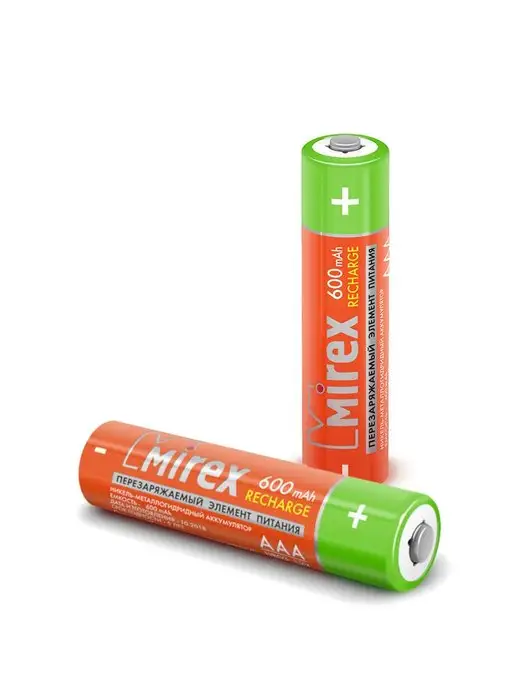 Mirex Аккумуляторные батарейки ААА мизинчиковые 600 mAh 2 штуки, 600 мАч, фото 6