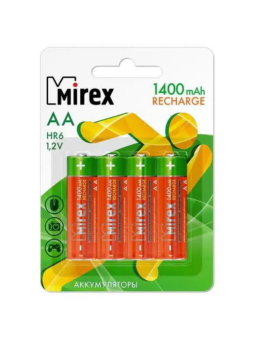 Mirex Батарейки АА аккумуляторные пальчиковые 1400 mAh 4 штуки, 1400 мАч, фото 7