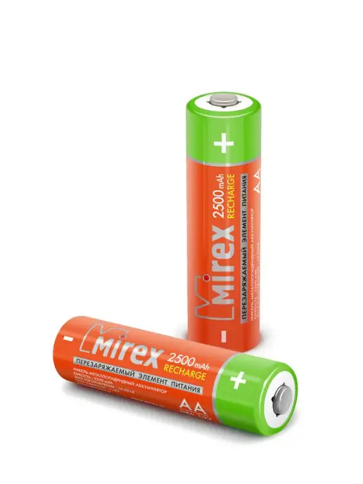 Mirex Батарейки АА аккумуляторные пальчиковые 2500 mAh 2 штуки, 2500 мАч, фото 5
