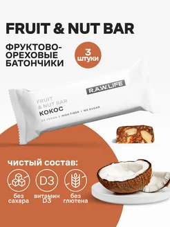 Батончики без сахара Fruit & Nut Кокос, 3 шт R.A.W.LIFE 25779710 купить за 393 ₽ в интернет-магазине Wildberries