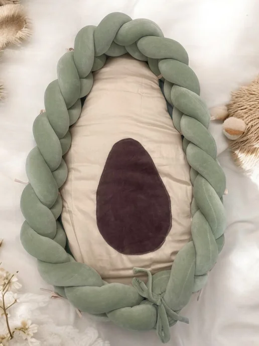 Baby.Eco.Decor Кокон с бортик-коса Авокадо Гнёздышко, вариант