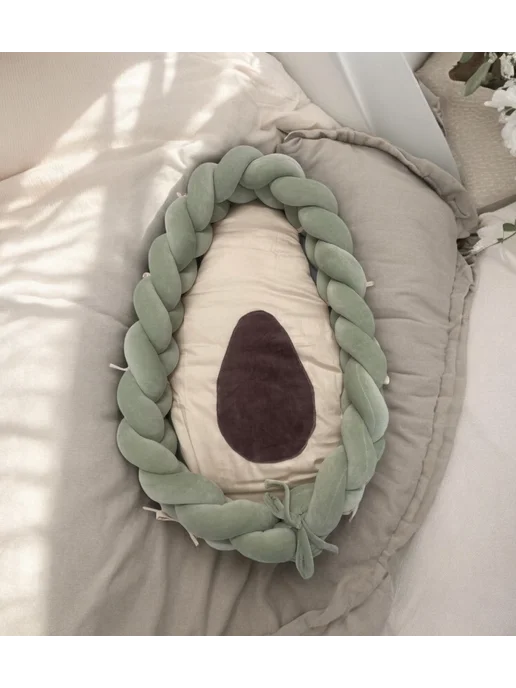 Baby.Eco.Decor Кокон с бортик-коса Авокадо Гнёздышко, вариант, фото 2