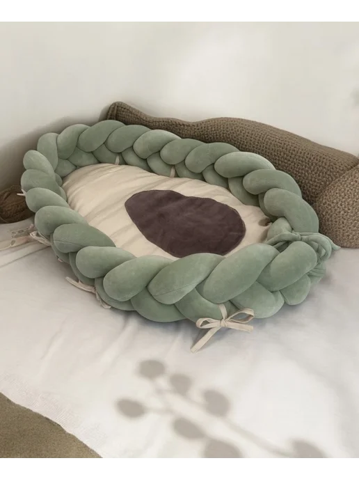 Baby.Eco.Decor Кокон с бортик-коса Авокадо Гнёздышко, вариант, фото 3