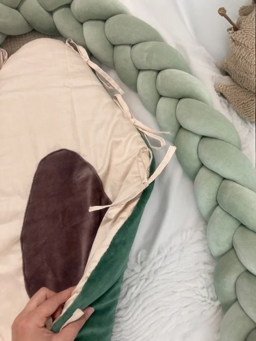 Baby.Eco.Decor Кокон с бортик-коса Авокадо Гнёздышко, вариант, фото 5