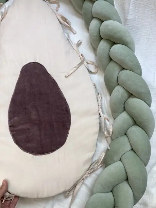 Baby.Eco.Decor Кокон с бортик-коса Авокадо Гнёздышко, вариант, фото 7