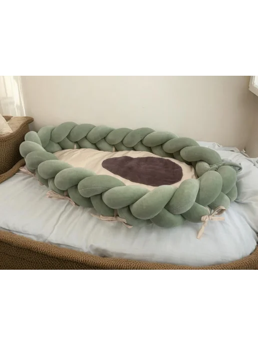 Baby.Eco.Decor Кокон с бортик-коса Авокадо Гнёздышко, вариант, фото 8