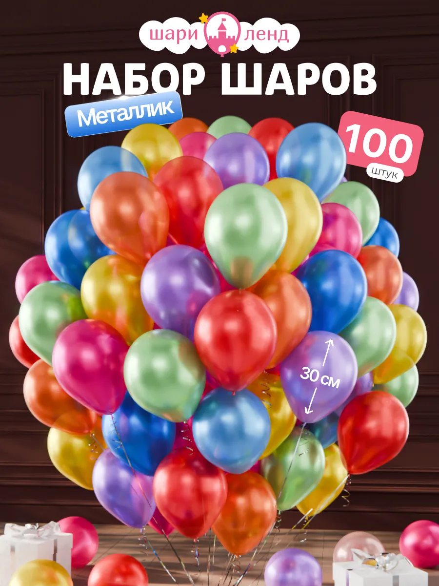 Шарики воздушные металлик набор для праздника и фотозоны