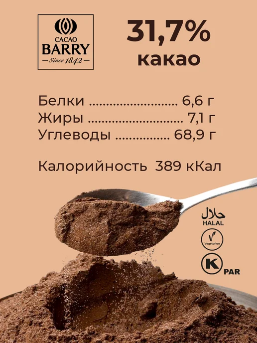 Cacao Barry Горячий шоколад натуральный какао 31,7 % 1кг, 1 кг, фото 3